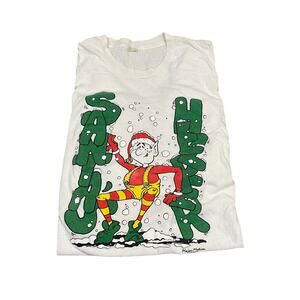Vintage Santas Helper Elf Screen Stars Tee - Size 3XL